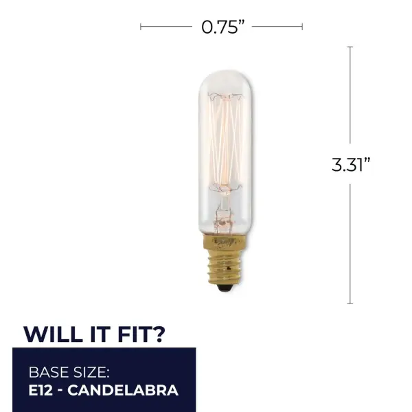 T6 Tubular Incandescent Light Bulb - 25W Clear - Image 5