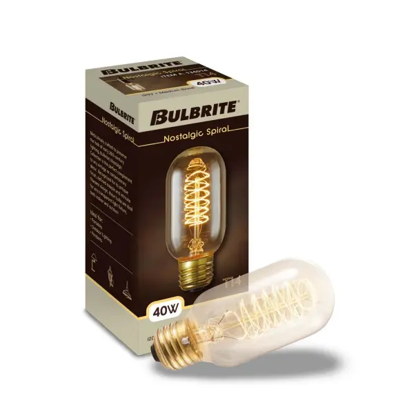 This T14 nostalgic spiral bulb delivers authentic vintage ambiance with its 2200K amber light and antique finish. Perfect for exposed bulb fixtures, it combines classic Edison-era aesthetics with modern dimming capability. - alternate view