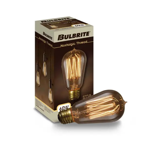 This ST18 nostalgic bulb features exposed filament threads and an antique finish, delivering authentic vintage ambiance with 2200K warm amber light. Fully dimmable for mood control in any setting. - alternate view