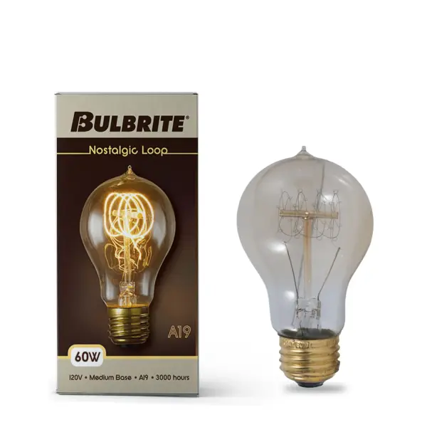60W A19 Nostalgic Loop Vintage Incandescent Bulb - Image 3