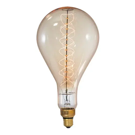 This grand PS56 spiral filament bulb delivers authentic vintage charm with its oversized design and warm 2200K amber light. Perfect as a statement piece in exposed fixtures or decorative pendants, offering full dimmability.