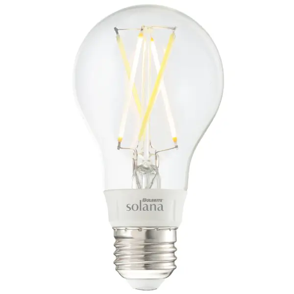 The Bulbrite Solana smart LED bulb combines vintage filament aesthetics with modern WiFi technology. Control brightness and color temperature via app or voice commands with Alexa and Google Assistant. Energy-efficient 5.5W bulb replaces 40W incandescent while delivering 600 lumens.