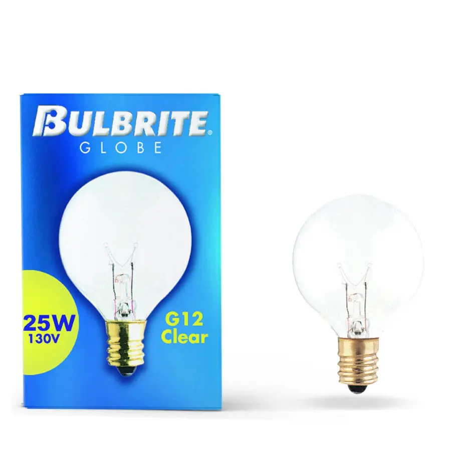 G12 Globe Incandescent Bulb - 25W Clear - Image 2
