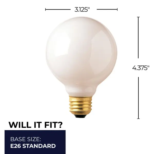 G25 White Globe Incandescent Bulb - Image 5
