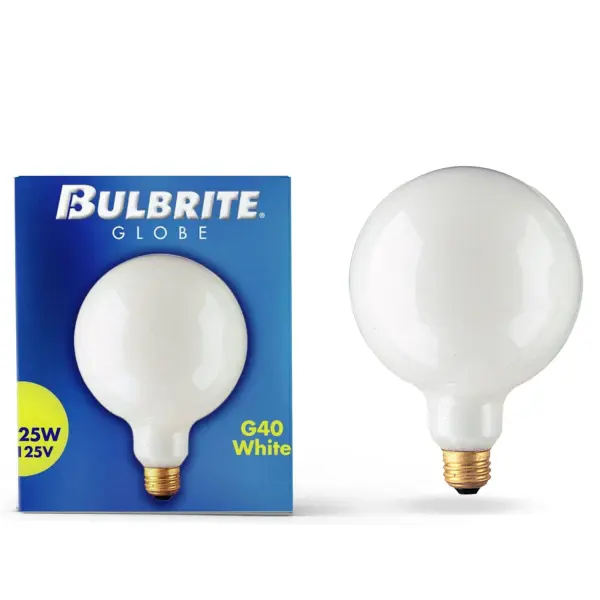 These G40 globe bulbs deliver 150 lumens of warm white light with a soft, even glow that reduces glare. Fully dimmable and compatible with standard E26 fixtures, they're perfect for vanities, pendant lights, and decorative fixtures. - alternate view
