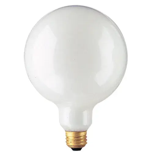 G40 Globe Incandescent Light Bulb - White Finish - Image 1