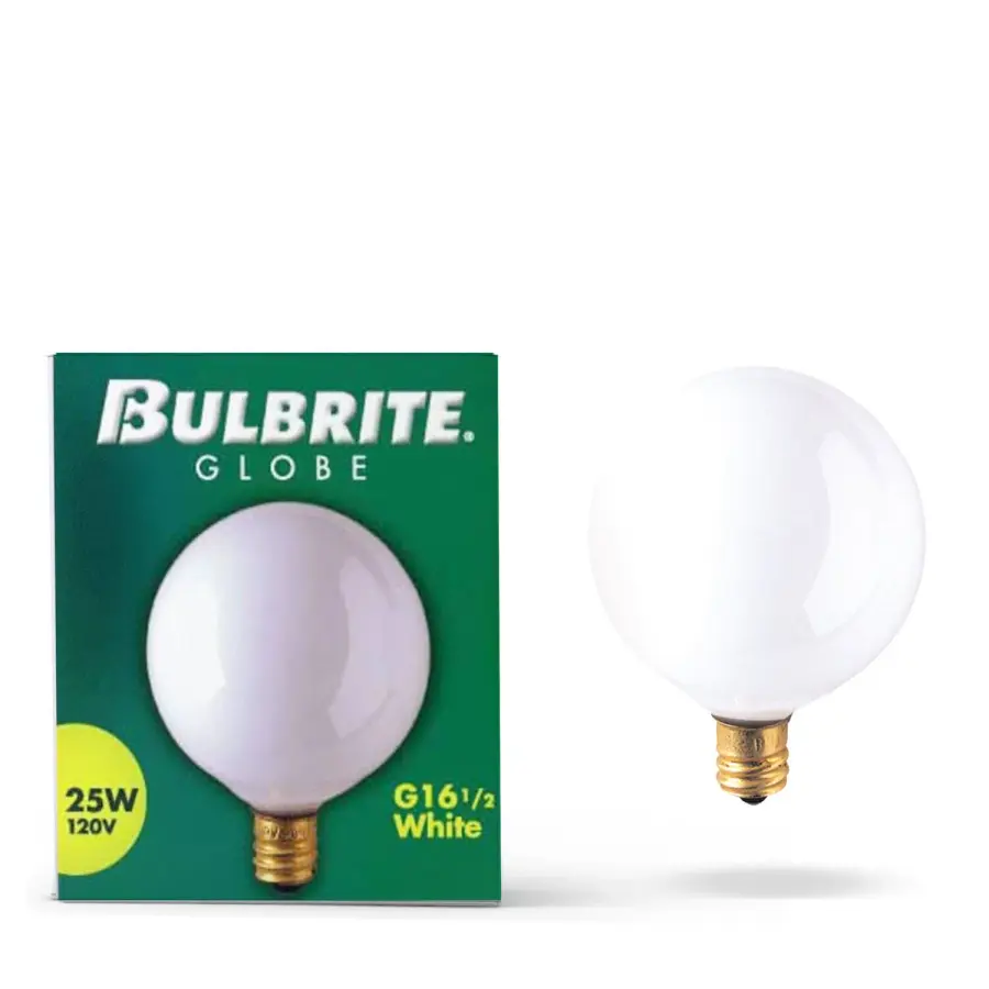 G16.5 Globe Incandescent Bulb - White Finish - Image 2