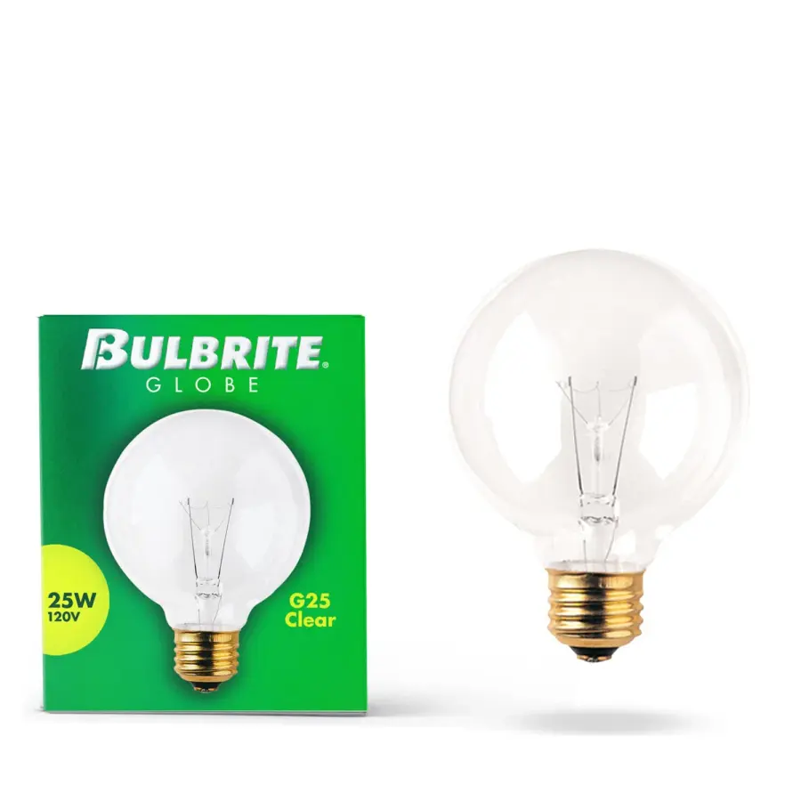 G25 Clear Globe Incandescent Bulb - 25W - Image 2