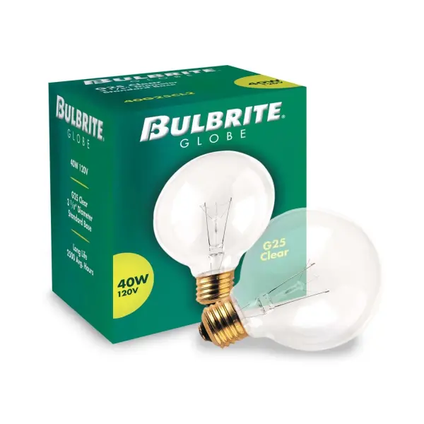 This G25 globe bulb delivers 300 lumens of warm white light (2700K) with excellent color rendering. The clear finish provides a soft, even glow perfect for vanity fixtures and exposed bulb applications. - alternate view