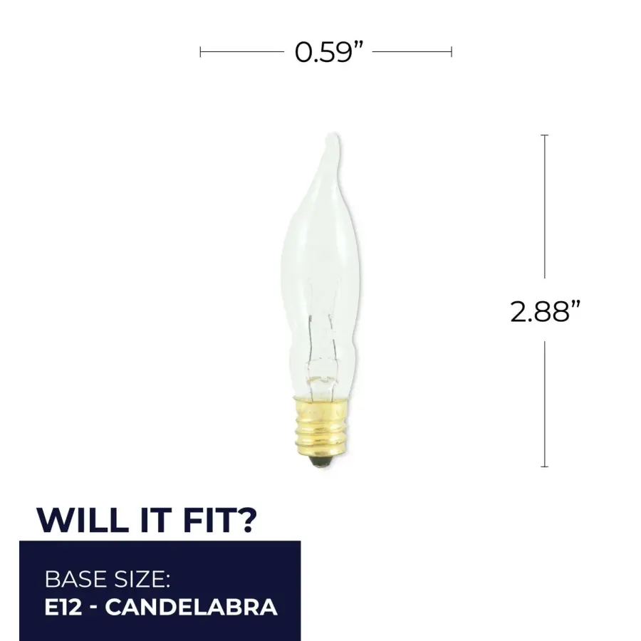 Flame Tip Candelabra Bulb - 7.5W Clear - Image 5