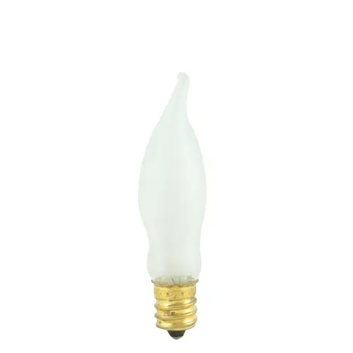 CA5 Incandescent Light Bulb with an E12 base in a Frost Finish This bulb delivers 40 Lumens of brightness while consuming 7.5 Watts of power 2700K color temperature for a Warm White Light Fully Dimmable and works with most dimmer switches N/A year Limited Warranty