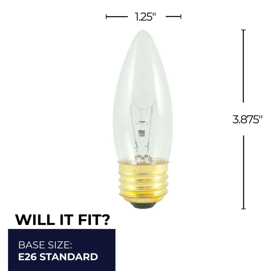 B10 Torpedo Incandescent Bulb - Clear - Image 4