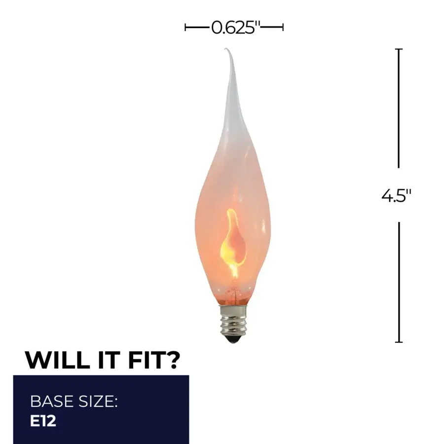3W CA5 Flicker Flame Silicone Candelabra Bulb - Image 5