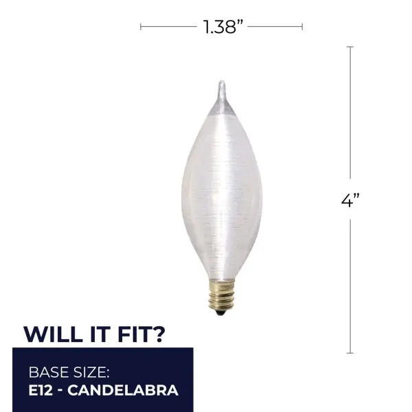 Spunlite C11 Satin Incandescent Bulb - Image 4