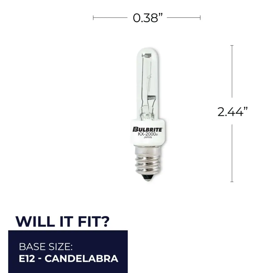 KX-2000 T3 Clear Candelabra Bulb - Image 4
