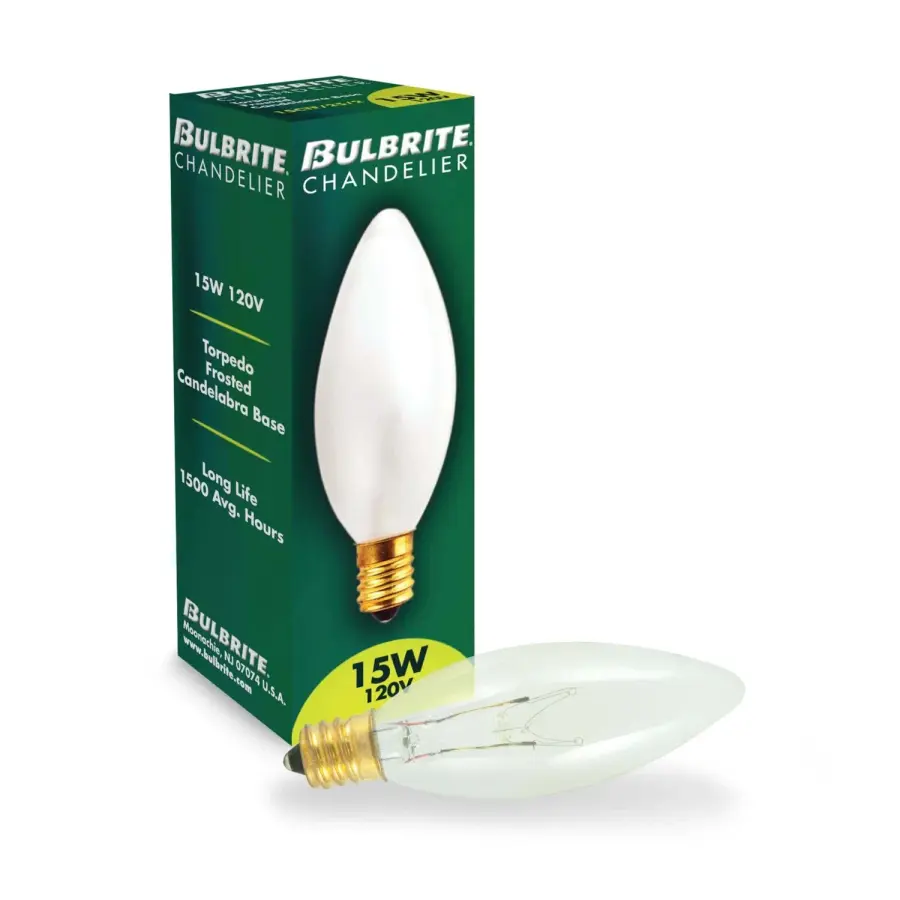Torpedo B8 Clear Candelabra Bulb - 15W - Image 2