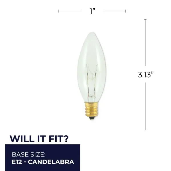 Torpedo B8 Clear Candelabra Bulb - 15W - Image 5