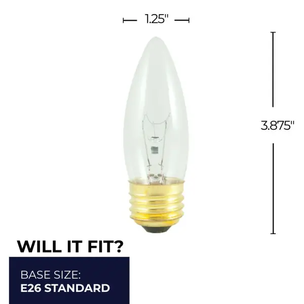 40W B10 Torpedo Clear Incandescent Bulb - Image 5