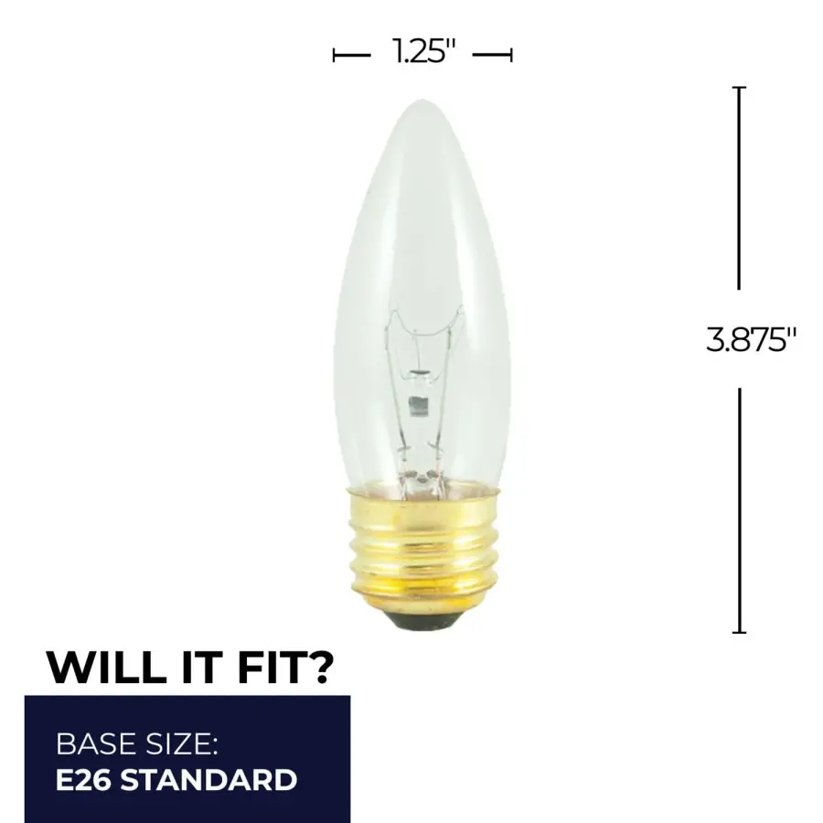 40W B10 Torpedo Clear Incandescent Bulb - Image 5