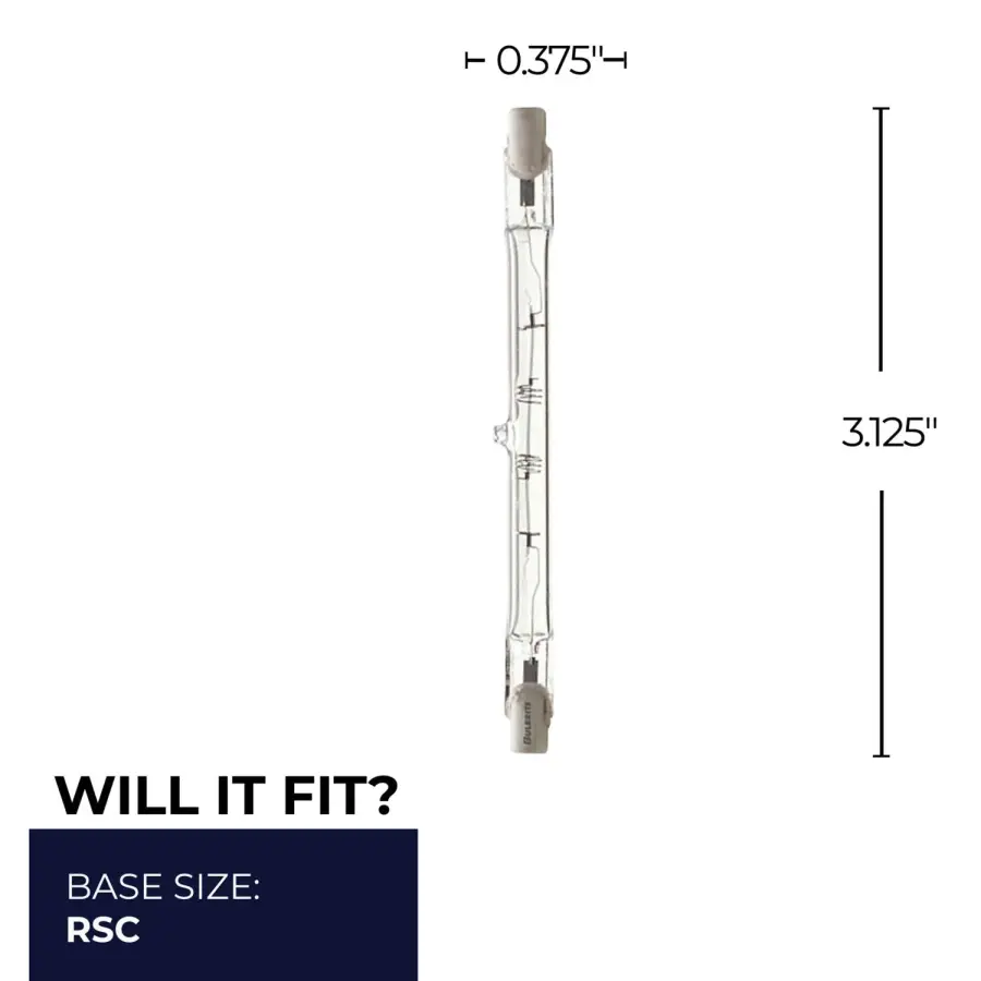 100W T3 Halogen Bulb - Double Ended RSC Base - Image 4