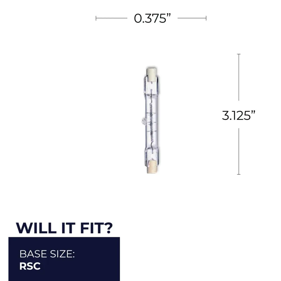 250W T3 Halogen Bulb - Double Ended RSC Base - Image 3
