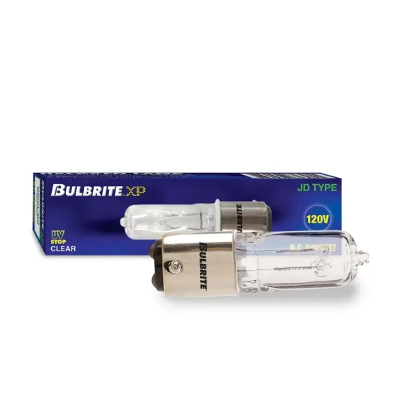 This 50W T4 halogen bulb delivers crisp, bright light in a compact form factor. The double contact bayonet base ensures secure installation in compatible fixtures. Ideal for under-cabinet, vanity, and accent lighting applications. - alternate view
