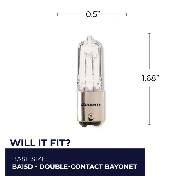 50W T4 JD Halogen Clear Bulb - Double Contact Bayonet Base - Image 4