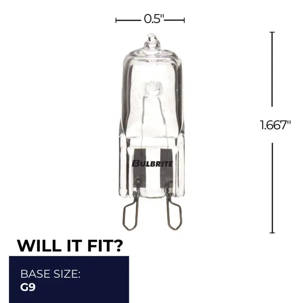 100W T4 JCD Halogen Clear G9 Bi-Pin Bulb - Image 3