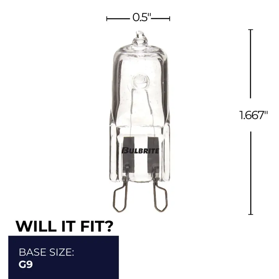 100W T4 JCD Halogen Clear G9 Bi-Pin Bulb - Image 3