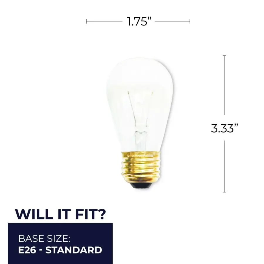 S14 Clear Incandescent Sign Bulb - Image 4