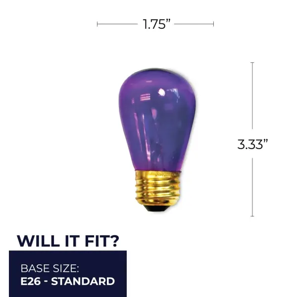 S14 Transparent Purple Sign Light Bulb - Image 3
