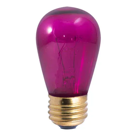 S14 Transparent Pink Sign Light Bulb - Image 1