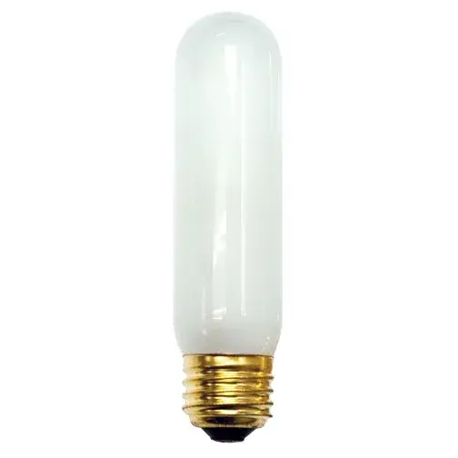 This T10 tubular incandescent bulb delivers warm white light ideal for showcase lighting, aquariums, and appliance fixtures. The frosted finish provides soft, diffused illumination while the E26 base ensures broad compatibility.