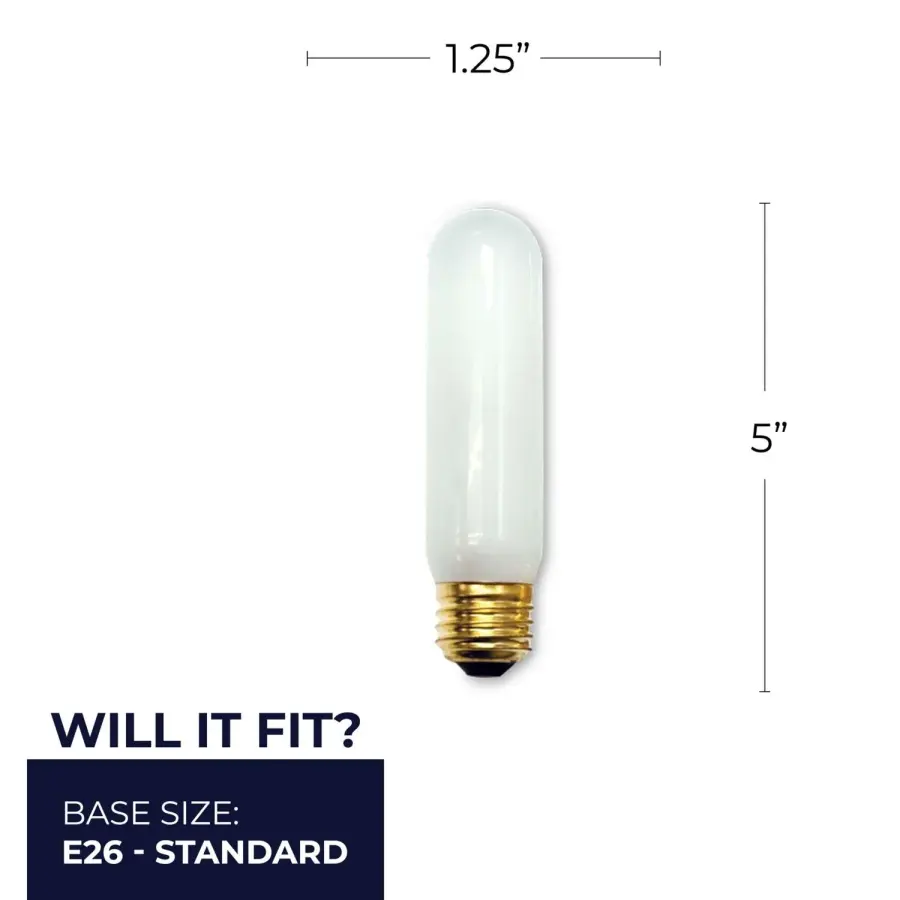 40W T10 Tubular Incandescent Bulb - Frost Finish - Image 4