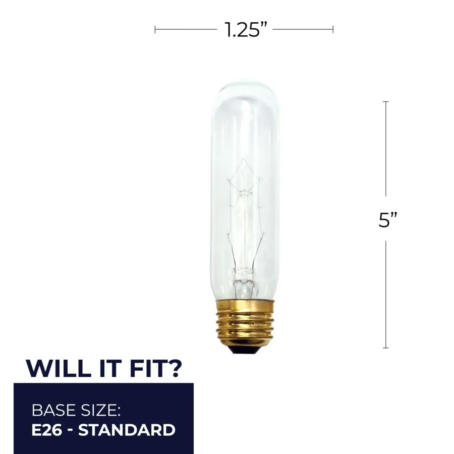 60W T10 Tubular Clear Incandescent Bulb - Image 5