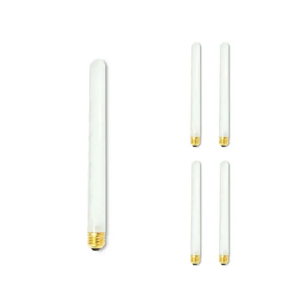 This T8 tubular incandescent bulb delivers warm, diffused light perfect for showcases, aquariums, and utility spaces. The frosted finish provides even illumination while the E26 base ensures broad compatibility. - alternate view