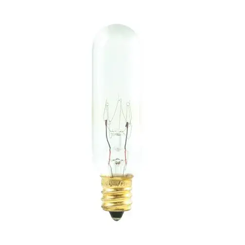 This T6 tubular incandescent bulb delivers warm white light at 2700K with full dimming capability. The compact E12 candelabra base and clear glass make it ideal for appliances, accent lighting, and decorative fixtures.