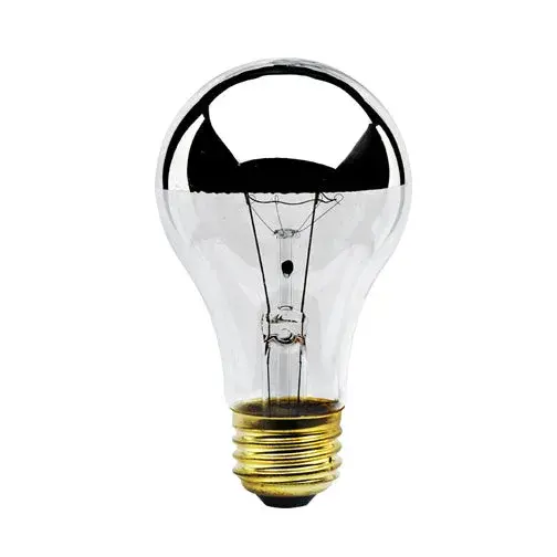 This A19 incandescent bulb combines functional lighting with decorative appeal. The half chrome mirror finish creates a soft, even glow while reducing glare, making it ideal for exposed bulb fixtures in modern and transitional spaces.