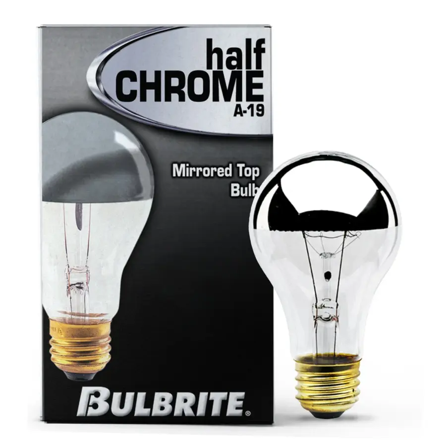Half Mirror A19 Incandescent Bulb - Image 2