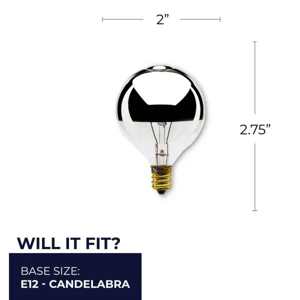 G16.5 Half Mirror Globe Bulb - Image 7