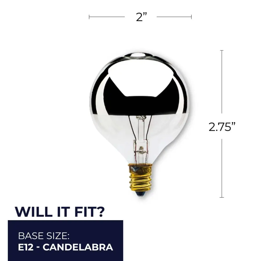 G16.5 Half Mirror Globe Bulb - Image 6