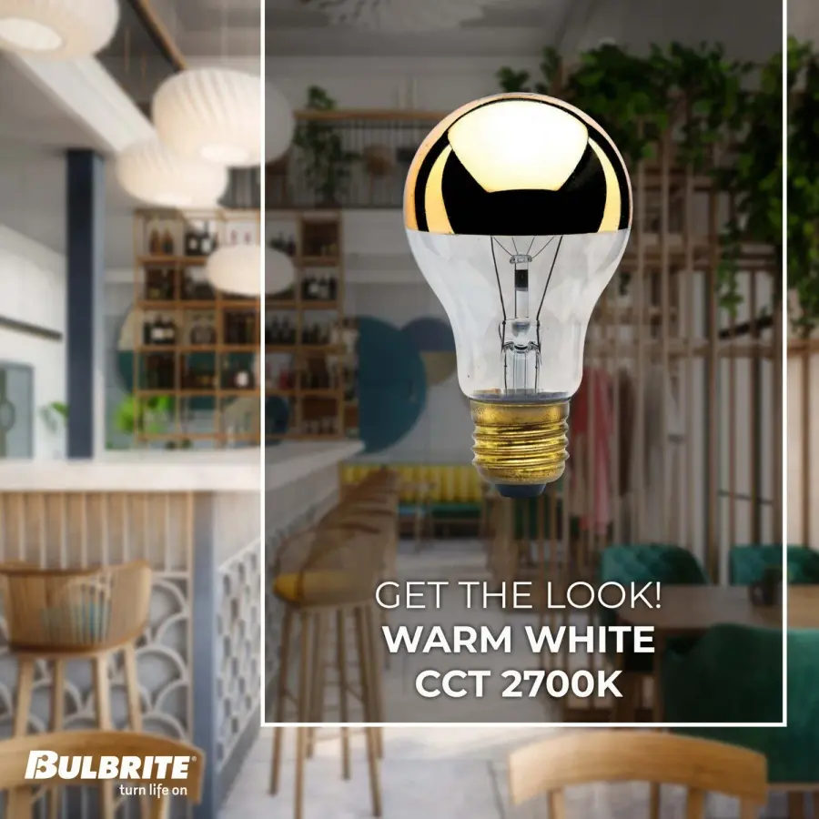 A19 Half Gold Incandescent Bulb - Image 3