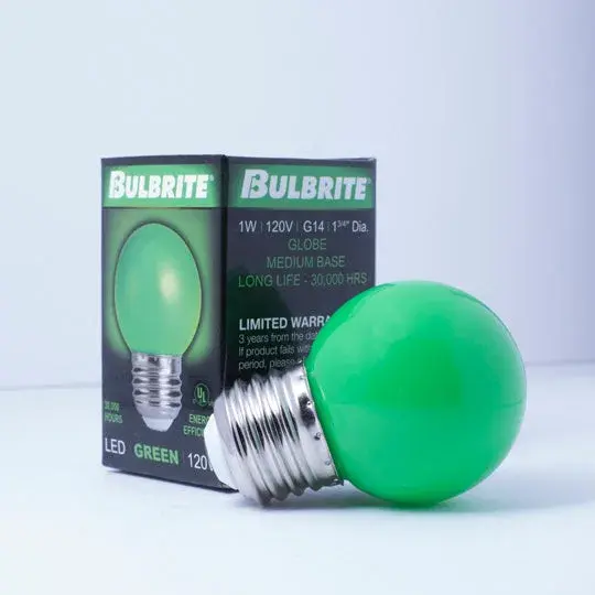 1W G14 Green LED Globe Bulb - Image 3