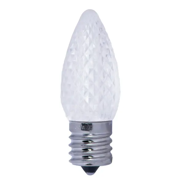 This 0.6W LED bulb replaces traditional 5W incandescent C9 bulbs, delivering bright illumination with 90% energy savings. Perfect for outdoor holiday lighting and year-round decorative applications.