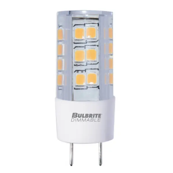 This compact LED T6 bulb delivers 400 lumens of warm 3000K light while using just 4.5W of power. The clear finish provides even illumination with reduced glare, and the GY8 bi-pin base ensures easy retrofit compatibility.