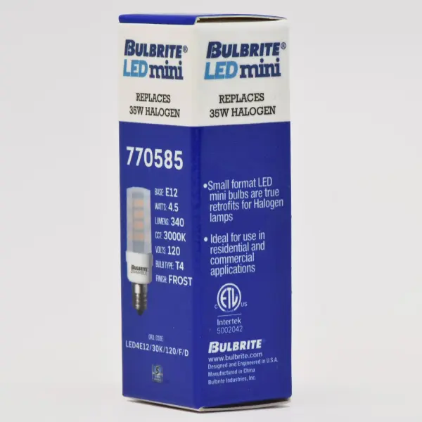 4.5W LED E12 Frosted Mini Bulb - 3000K - Image 3