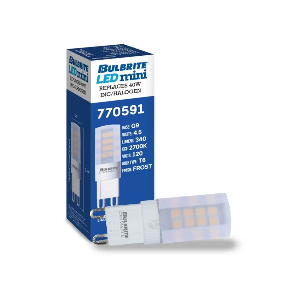 4.5W LED G9 Frosted Bulb - 2700K Warm White - Image 2