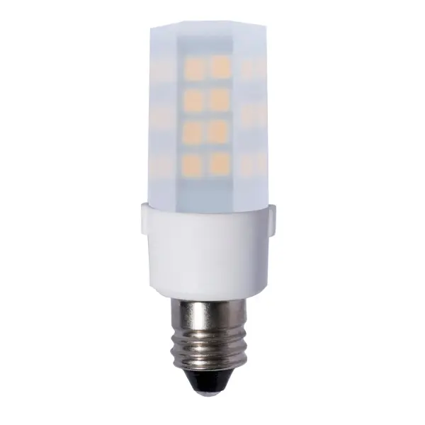 This 4.5W LED mini bulb delivers warm 2700K light while replacing traditional halogen and xenon bulbs. Dimmable performance with frosted finish provides soft, even illumination ideal for chandeliers and sconces.