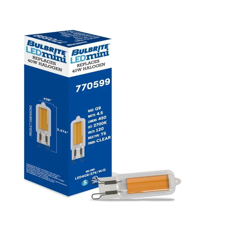 4.5W LED G9 Mini Bulb - Warm White 2700K - Image 2