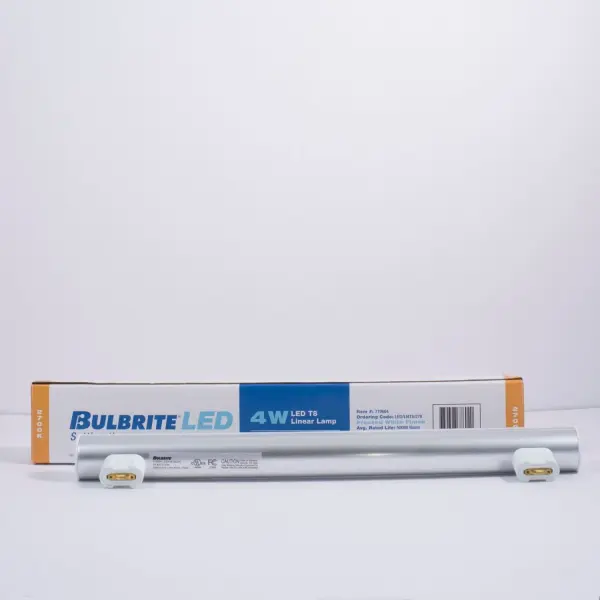 This 4W LED linear tube delivers warm 2700K light while consuming 90% less energy than traditional 35W incandescent equivalents. Perfect for vanity mirrors and task lighting with its frosted finish for even, glare-free illumination. - alternate view